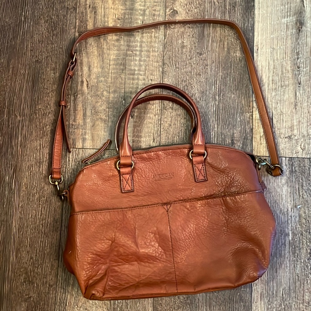 American Leather Co.  Carrie Dome Satchel Leather Purse